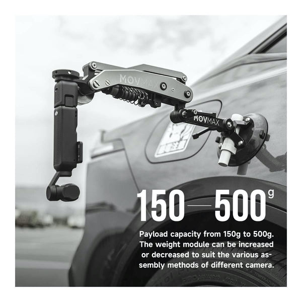 Stabilizzatore a ventosa Movmax Blade Arm per Dji Pocket 3/Insta360 Stabilizzatore a ventosa Movmax Blade Arm per Dji Pocket 3/Insta360